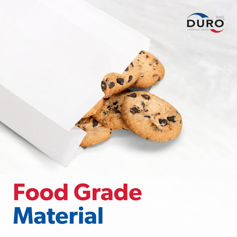 DURO 2# White Paper Popcorn Bags 25-Count, Bulk Small White Paper Bags Lunch Size 4.31 x 2.43 x 7.87 Inches, Dubl Life SOS Paperbag for Candy, Cookies, Sandwich, Snacks & Treats - Image 4